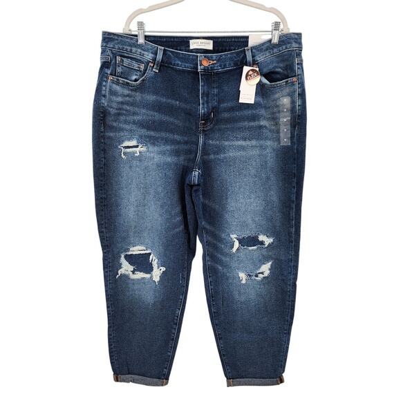 New NWT Lane Bryant Low Rise Boyfriend Jeans Dark Wash Size 18 - Picture 1 of 10